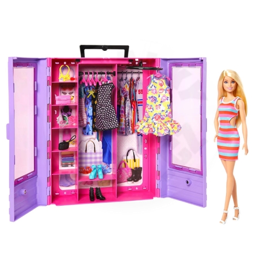 Mattel Barbie Šatní skříň s panenkou a příslušenstvím