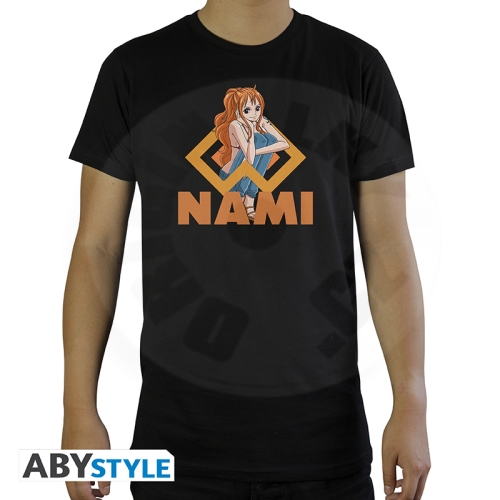 ONE PIECE - Tshirt "Nami" man SS Black - basic L_(1)