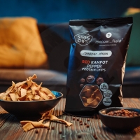 Strips Chips - Red Kampot Pepper Protein Chips - 80g (prošlé) Strips Chips - Red Kampot Pepper Protein Chips - 80g (prošlé)