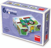Dřevěné kostky Doprava – 6 kostek