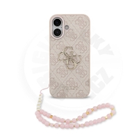 Guess IML Flowers Allover Strap MagSafe Zadní Kryt pro iPhone 17 Pink