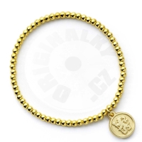 Náramek s korálky fotbalového klubu Chelsea ve zlaté barvě s míčem