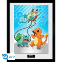 POKEMON - Framed print "Kanto Starters" (30x40) x2 POKEMON - Framed print "Kanto Starters" (30x40) x2
