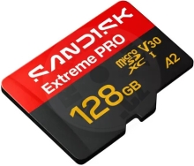 Sandisk MicroSDXC Extreme Pro 128GB, UHS-I U3, V30, 250 mb/s