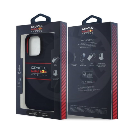 Red Bull silikonový kryt "Horizontal Logo" s MagSafe pro Apple iPhone 15 Pro - modrá_(1)