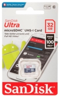 SanDisk MicroSDHC Ultra 32GB (80MB/s, Class 10 UHS-I, Android)
