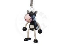 Kravička černá  - figurka na pružině