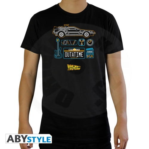 BACK TO THE FUTURE - Tshirt "DeLorean" man SS black - basic 2XL_(1)