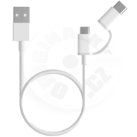 Xiaomi Mi Kabel 2v1 USB/Micro USB + USB-C 1m - bílá