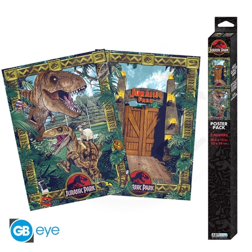 JURASSIC PARK - Set 2 Posters 52x38 cm - Gates and Biodiversity_(1)
