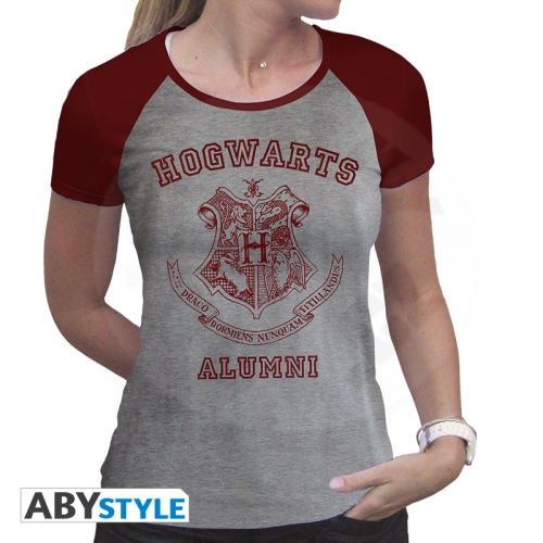 HARRY POTTER - Tshirt "Alumni" woman SS grey & red S_(1)