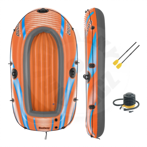 Nafukovací člun Kondor Elite 2000 set (člun, 1 pár pádel, ruční pumpa), 196x106 cm - oranž_(1)