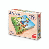 Dřevěné kostky Pejsek a kočička – 12 kostek