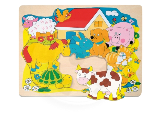 Woody Puzzle na desce ´´Veselá domácí zvířátka´´_(1)