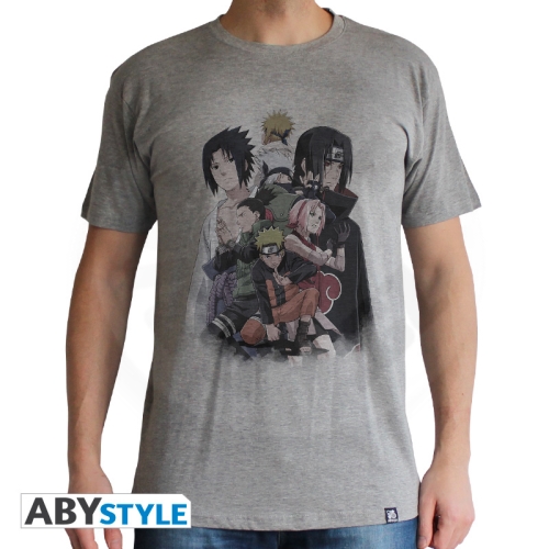NARUTO SHIPPUDEN - Tshirt "Group" man SS sport grey - basic 2XL_(1)