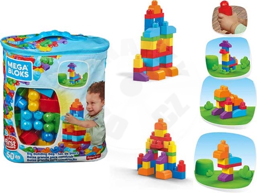 Mattel Mega Bloks První stavenice Big Building Bag 60 ks (1)