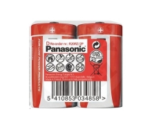PANASONIC Zinkouhlíkové baterie Red Zinc D 1,5V (shrink 2ks)