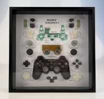 Sony PS2 DualShock 2, rámeček s rozebraným ovladačem