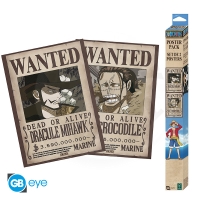 ONE PIECE - Set 2 Posters Chibi 52x38 - Wanted Mihawk &amp; Crocodile