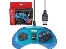 Retro-Bit SEGA Genesis 8-button Arcade Pad USB Clear Blue