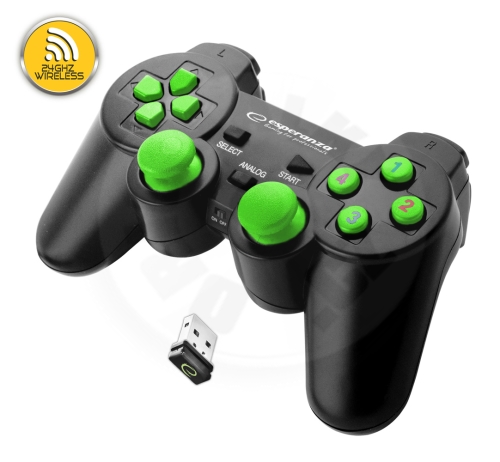 Esperanza Corsair Wireless Gamepad - zelená (PC/PS3) (1)