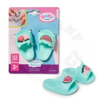 BABY born Pantofle se vzory, 43 cm - tyrkysová