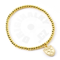 Náramek s kuličkami ve zlaté barvě s fotbalovým klubem West Ham