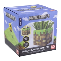 Minecraft Grass Block Pen and Plant Pot