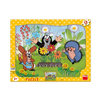 Puzzle Krteček zahradník 12 dílků deskové tvary_(1)