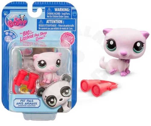Littlest Pet Shop 1 figurka - růžová kočička (3)