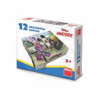 Dřevěné licenční kostky Mickey Mouse – 12 kostek
